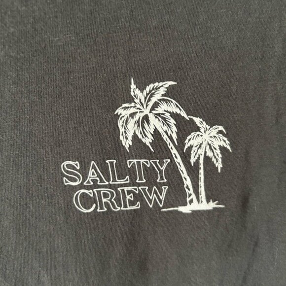 Salty Crew Sz Small Logo Gray Graphic T-Shirt Backside Image Beach Coastal - Picture 4 of 12
